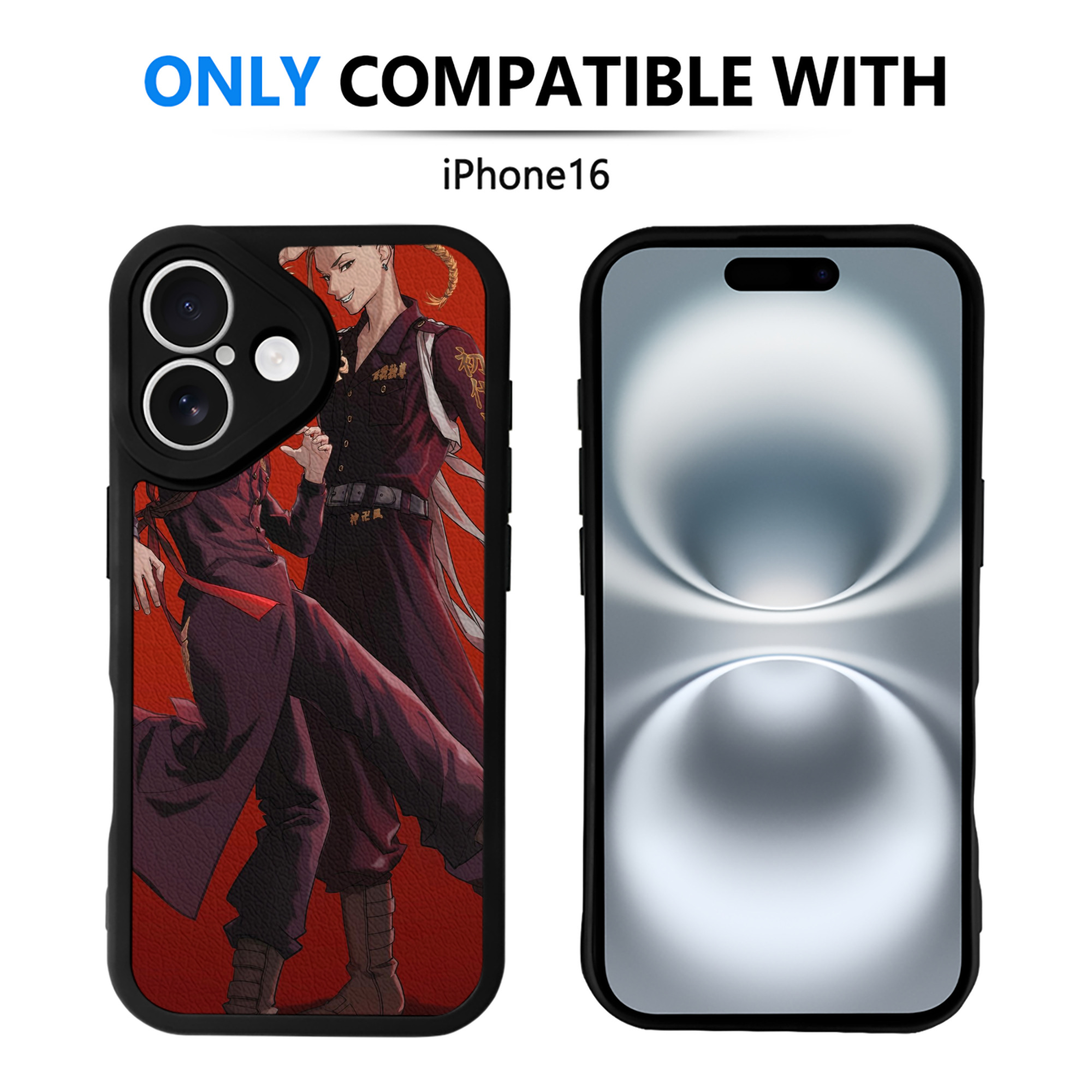（画像用） 東京リベンジャーズ Tokyo Revengers 【iPhone 16シリーズ対応】シリコンスマホケース（レザー調） 材質：シリコン